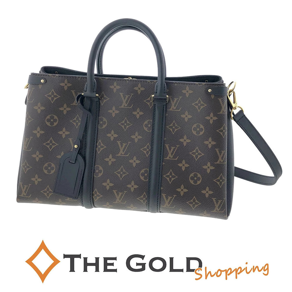 Louis Vuitton Soufflot NV Monogram Canvas Shoulder Bag Black Brown
